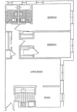 2 bed w. 2 bath